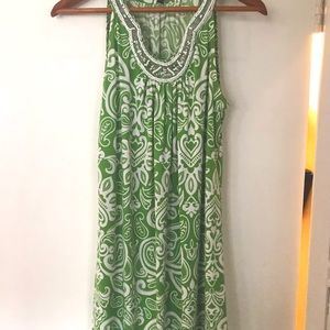 APT 9 L Dress Sleeveless Beaded V-neck Knee Length